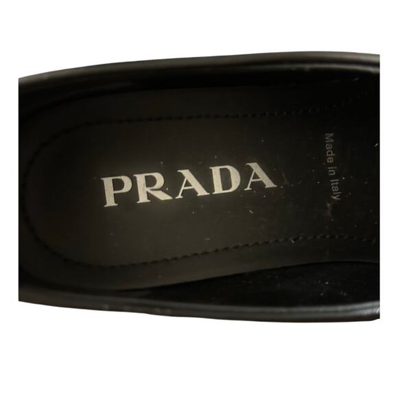Prada - Brushed Leather Monolith Loafers - Black - Size 41 (10 Women’s) - Picture 5 of 13